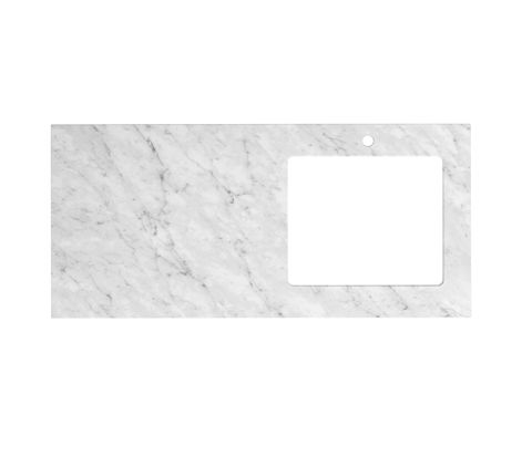 Laundry 1300mm Natural Carrara White Marble Top - Right Bowl 12TH