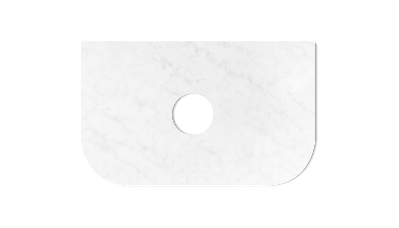 Bondi 750x460x20 Solid Surface Cloudy Carrara Top - NTH or 12TH Only