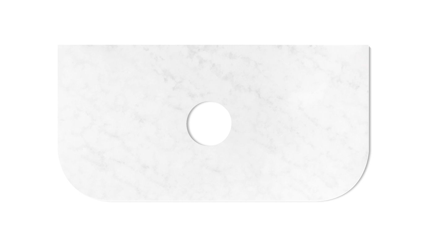 Bondi 900x460x20 Solid Surface Cloudy Carrara Top