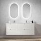 Noosa 1500mm Satin White Wall Hung Vanity with Ceramic Top