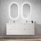 Noosa 1500mm Satin White Wall Hung Vanity with Ceramic Top