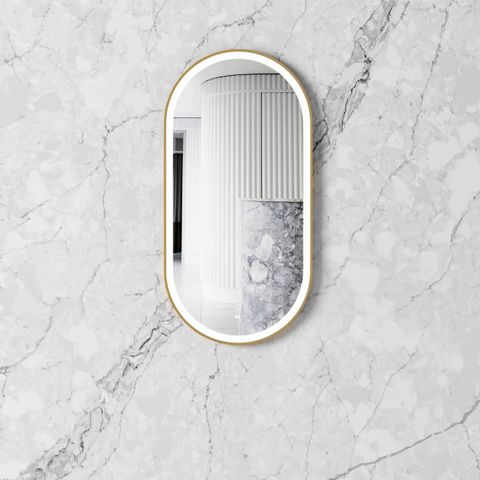 LED Noosa 900x450 Gold Metal Frame Mirror