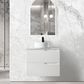 Noosa 750mm Satin White Wall Hung Vanity with Ceramic Top