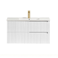 Noosa Fluted 900mm Satin White Wall Hung Vanity with Ceramic Top