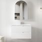 Noosa Fluted 900mm Satin White Wall Hung Vanity with Ceramic Top