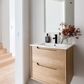 Byron 600mm Natural Oak Wall Hung Vanity with Ceramic Top