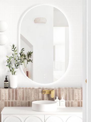LED Noosa 900(H)x600(W) Frameless Tuffi Mirror - Install Horizontal or Vertical