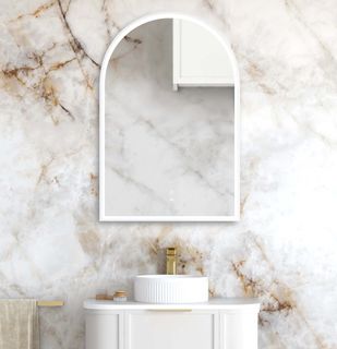 LED Archie 900(H)x600(W) White Metal Frame Tuffi Mirror