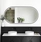 LED Noosa 1500x750 Black Metal Frame Mirror