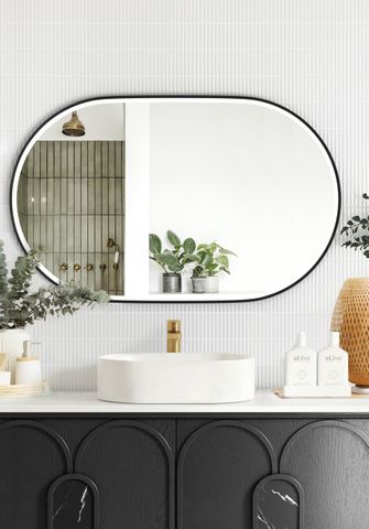 LED Noosa 1200x750 Black Metal Frame Mirror