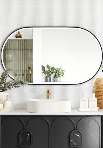 LED Noosa 1200(W)x750(H) Black Metal Frame Mirror- Install Horizontal or Vertical