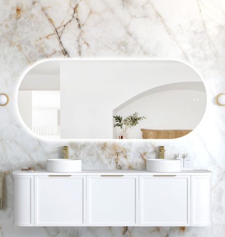 LED Noosa 1800(W)x750(H) Frameless Tuffi Mirror - Install Horizontal or Vertical