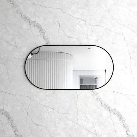 Noosa 1200x600 Black Metal Frame Mirror