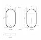 LED Noosa 900(H)x450(W) Black Metal Frame Mirror