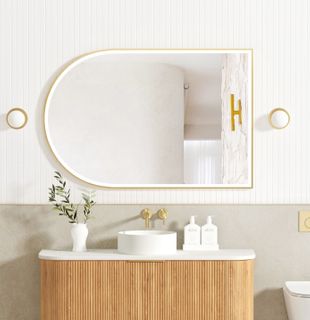 LED Archie 1200x800 Gold Metal Frame Mirror