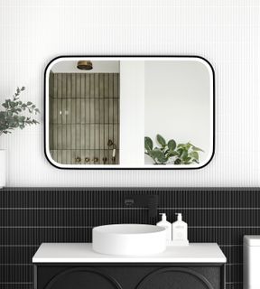 LED Newport 900(H)x600(W) Black Metal Frame Mirror- Install Horizontal or Vertical