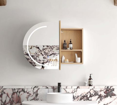 LED Bondi 900(W)x600(H) Natural Oak Shaving Cabinet - Premium Edition