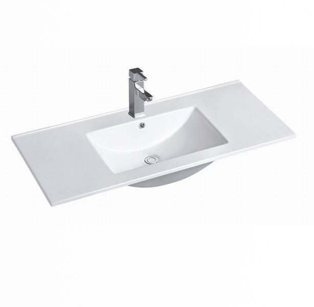 Slim Line Ceramic Top 900x370x170 with Taphole & Overflow