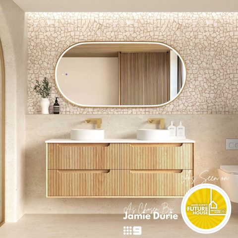 Byron Fluted 1500mm Woodland Oak Wall Hung Vanity