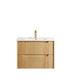 Byron Fluted 750mm Woodland Oak Wall Hung Vanity with Ceramic Top