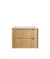 Byron Fluted 750mm Woodland Oak Wall Hung Vanity with Undermount Natural Carrara Marble Top & Basin