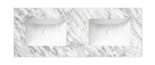 Byron Fluted 1200mm Woodland Oak Wall Hung Vanity with Four Drawers and with Undermount Natural Carrara Marble Top & Basin