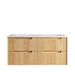 Byron Fluted 1200mm Woodland Oak Wall Hung Vanity with Four Drawers and with Undermount Natural Carrara Marble Top & Basin