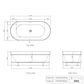 Attica Bondi 1700 Matte White Bath with Overflow