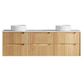 Byron Fluted 1800mm Woodland Oak Wall Hung Vanity with Natural Carrara Marble Top