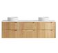 Byron Fluted 1800mm Woodland Oak Wall Hung Vanity with Cloudy Carrara Top