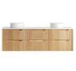 Byron Fluted 1800mm Woodland Oak Wall Hung Vanity with Pure White Top
