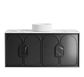 Laguna Mark II 1200mm Black Oak Wall Hung Vanity with Natural Carrara Marble Top