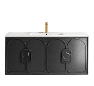 Laguna Mark II 1200mm Black Oak Wall Hung Vanity with Ceramic Top