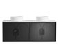 Laguna Mark II 1500mm Black Oak Wall Hung Vanity with Natural Carrara Marble Top