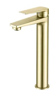 Zevio Lead Free Tall Basin Mixer Brushed Gold