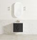 Laguna Mark II 600mm Black Oak Wall Hung Vanity with Undermount Natural Carrara Marble Top & Basin