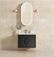 Laguna Mark II 750mm Black Oak Wall Hung Vanity with Undermount Natural Carrara Marble Top & Basin
