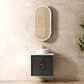 Laguna Mark II 600mm Black Oak Wall Hung Vanity with Pure White Top