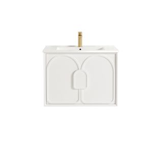Laguna Mark II 750mm Matte White Wall Hung Vanity with Ceramic Top
