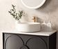 Laguna Mark II 750mm Black Oak Wall Hung Vanity with Natural Carrara Marble Top