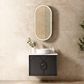 Laguna Mark II 750mm Black Oak Wall Hung Vanity with Natural Carrara Marble Top