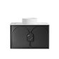 Laguna Mark II 900mm Black Oak Wall Hung Vanity with Natural Carrara Marble Top