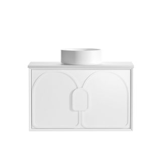 Laguna Mark II 900mm Matte White Wall Hung Vanity with Matte White Top