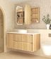 LED Newport 1200(W)x750(H) Natural Oak Shaving Cabinet - Premium Edition