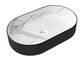 Kensington Oval 560x350x120 Matte Black & Matte White Carrara Basin
