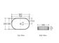 Kensington Oval 560x350x120 Matte Black & Matte White Carrara Basin