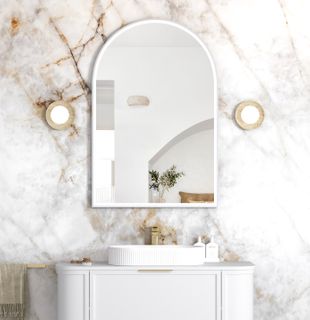 LED Archie 1200(H)x800(W) White Metal Frame Mirror