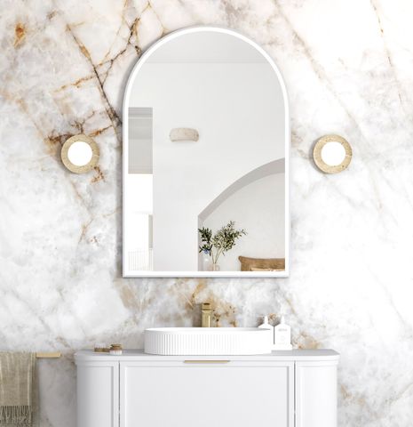 LED Archie 1200(H)x800(W) White Metal Frame Mirror