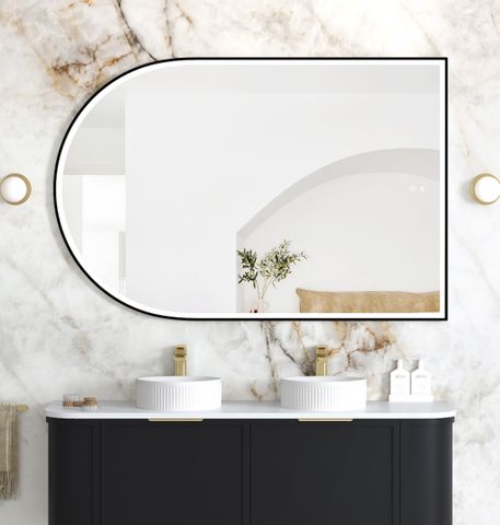 LED Archie 1500(H)x1000(W) Black Metal Frame Mirror