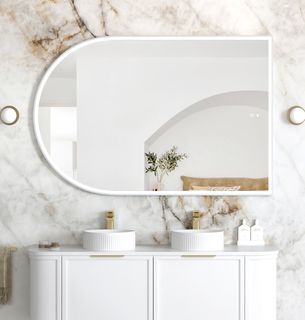 LED Archie 1500(H)x1000(W) White Metal Frame Mirror